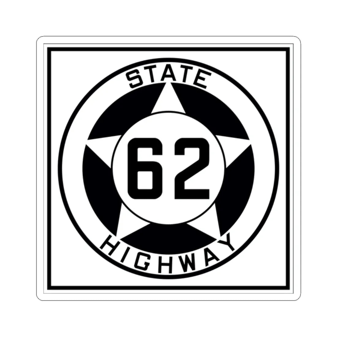 Texas 62 1935 (Texas) (Road Sign) STICKER Vinyl Kiss-Cut Decal 2 Inch White - The Sticker Space