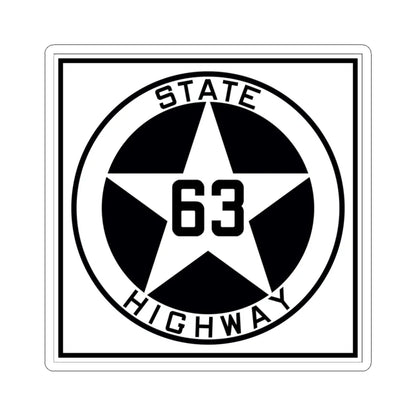 Texas 63 1917 (Texas) (Road Sign) STICKER Vinyl Kiss-Cut Decal 3 Inch White - The Sticker Space