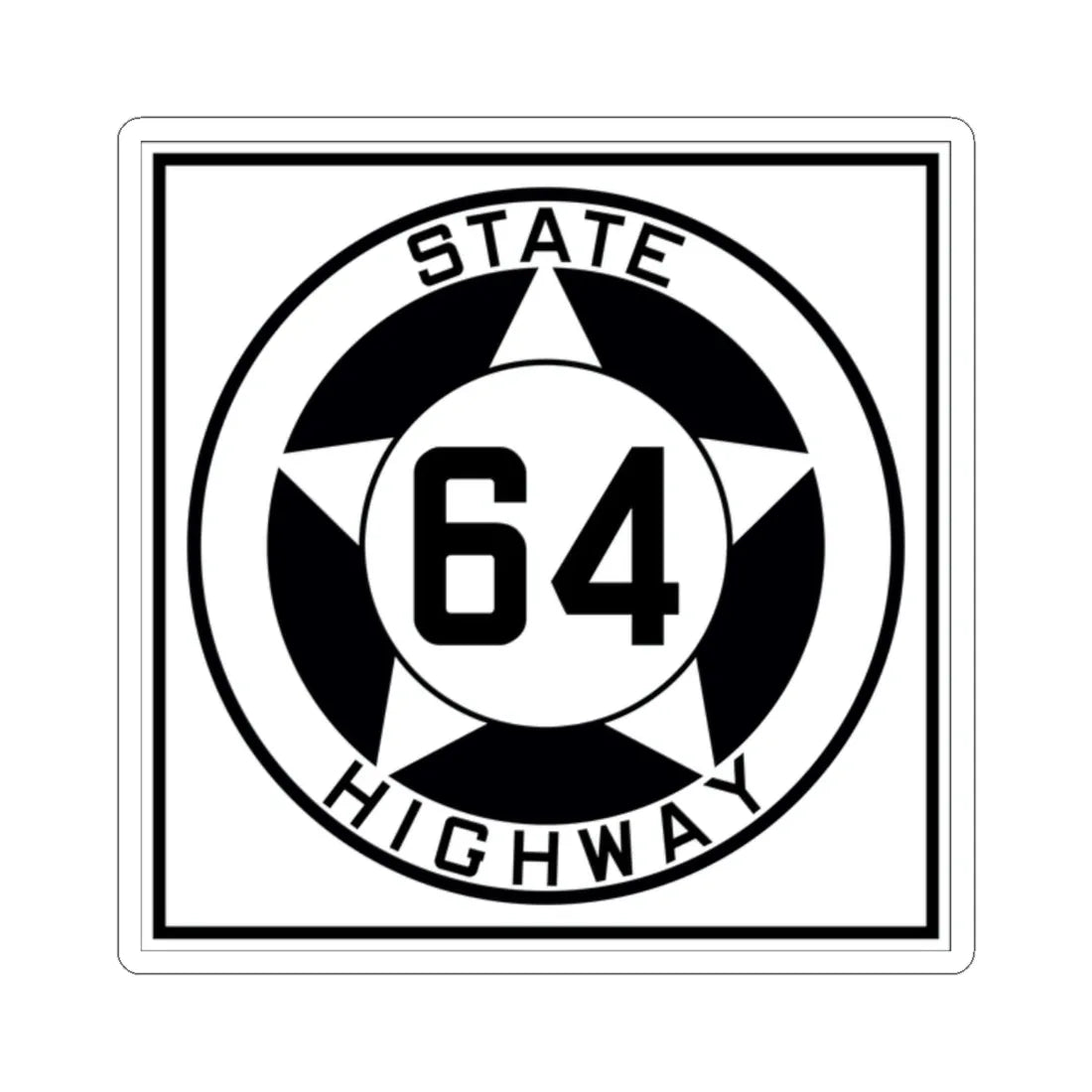 Texas 64 1935 (Texas) (Road Sign) STICKER Vinyl Kiss-Cut Decal 2 Inch White - The Sticker Space