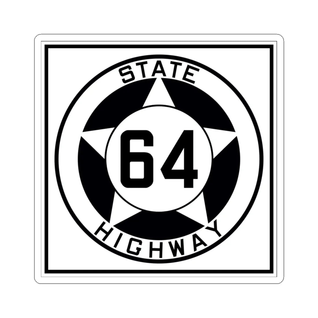 Texas 64 1935 (Texas) (Road Sign) STICKER Vinyl Kiss-Cut Decal 3 Inch White - The Sticker Space