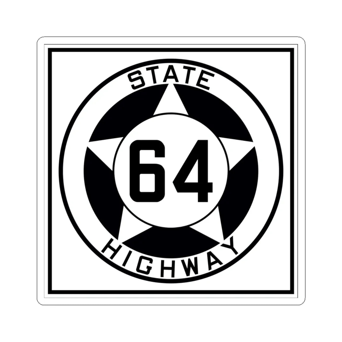 Texas 64 1935 (Texas) (Road Sign) STICKER Vinyl Kiss-Cut Decal 4 Inch White - The Sticker Space