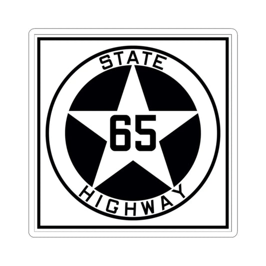 Texas 65 1917 (Texas) (Road Sign) STICKER Vinyl Kiss-Cut Decal 2 Inch White - The Sticker Space
