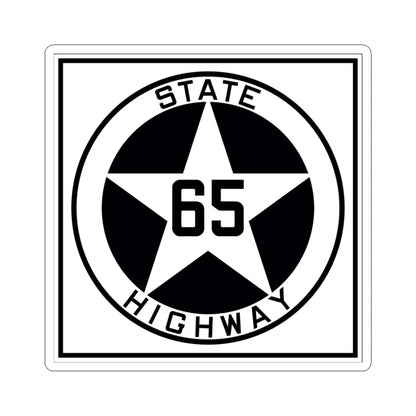 Texas 65 1917 (Texas) (Road Sign) STICKER Vinyl Kiss-Cut Decal 4 Inch White - The Sticker Space