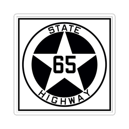 Texas 65 1917 (Texas) (Road Sign) STICKER Vinyl Kiss-Cut Decal 6 Inch White - The Sticker Space