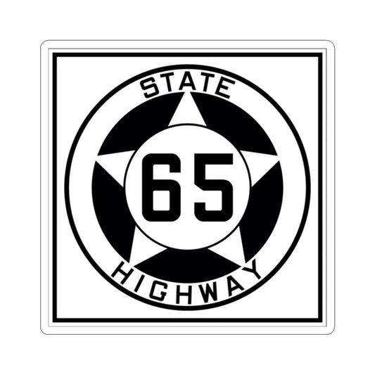 Texas 65 1935 (Texas) (Road Sign) STICKER Vinyl Kiss-Cut Decal 2 Inch White - The Sticker Space
