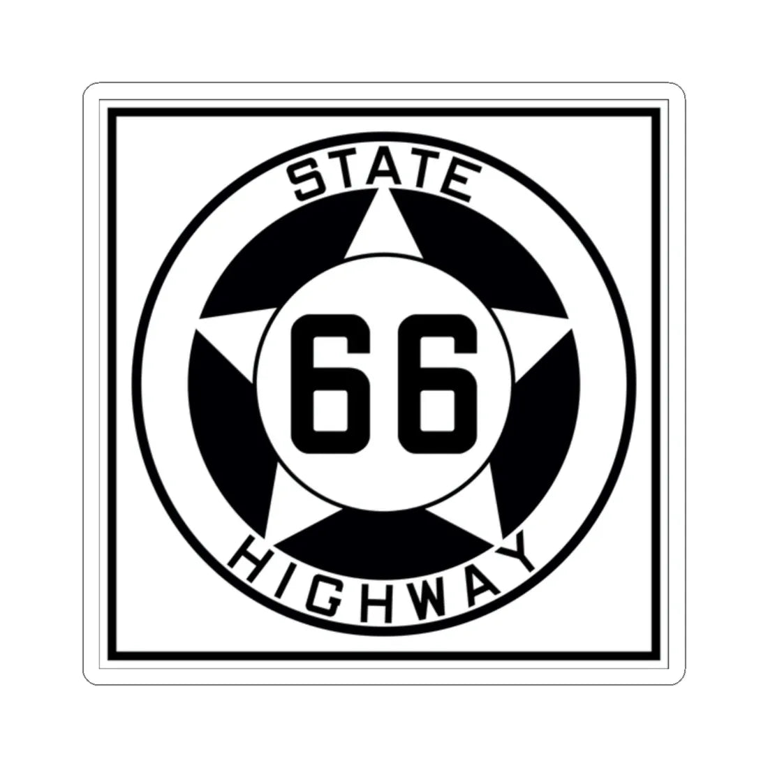 Texas 66 1935 (Texas) (Road Sign) STICKER Vinyl Kiss-Cut Decal 2 Inch White - The Sticker Space