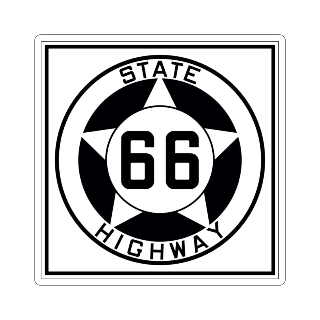 Texas 66 1935 (Texas) (Road Sign) STICKER Vinyl Kiss-Cut Decal 3 Inch White - The Sticker Space