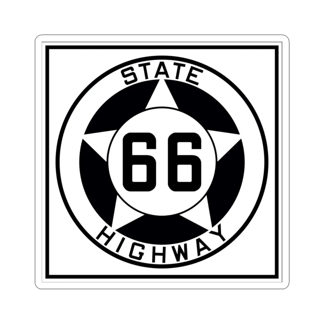 Texas 66 1935 (Texas) (Road Sign) STICKER Vinyl Kiss-Cut Decal 4 Inch White - The Sticker Space