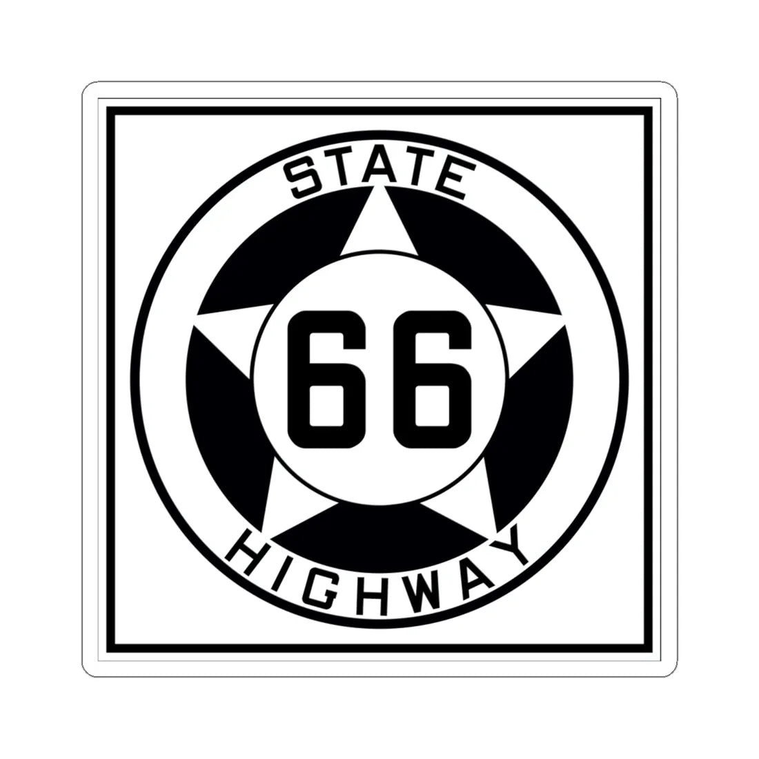 Texas 66 1935 (Texas) (Road Sign) STICKER Vinyl Kiss-Cut Decal 6 Inch White - The Sticker Space