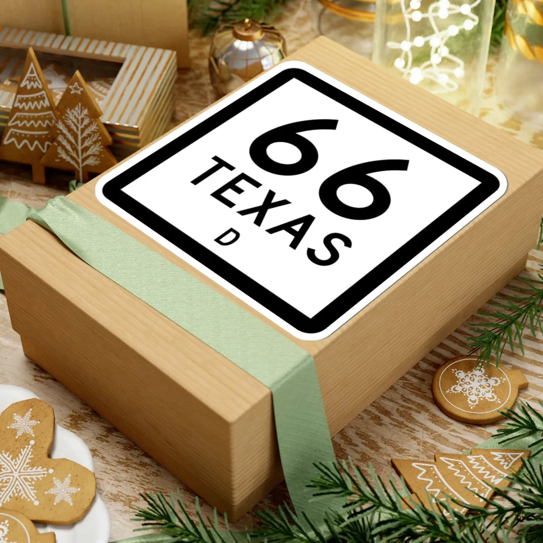 Texas 66-D (Texas) (Road Sign) STICKER Vinyl Kiss-Cut Decal - The Sticker Space