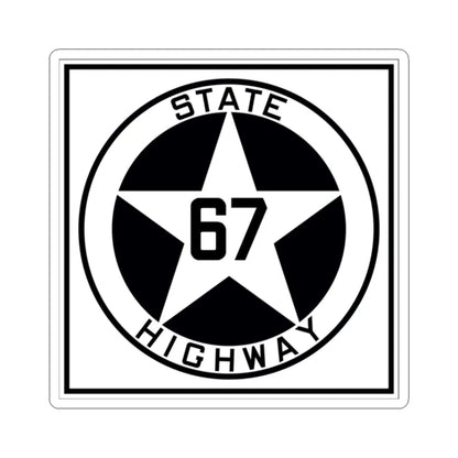 Texas 67 1917 (Texas) (Road Sign) STICKER Vinyl Kiss-Cut Decal 2 Inch White - The Sticker Space