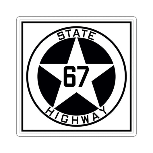 Texas 67 1917 (Texas) (Road Sign) STICKER Vinyl Kiss-Cut Decal 2 Inch White - The Sticker Space