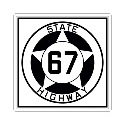 Texas 67 1935 (Texas) (Road Sign) STICKER Vinyl Kiss-Cut Decal 2 Inch White - The Sticker Space