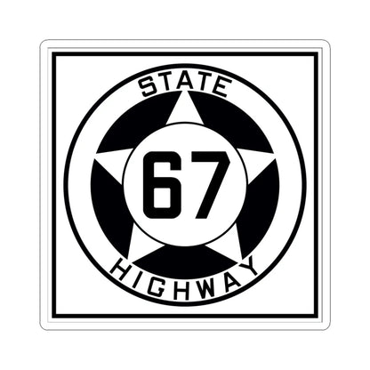 Texas 67 1935 (Texas) (Road Sign) STICKER Vinyl Kiss-Cut Decal 6 Inch White - The Sticker Space