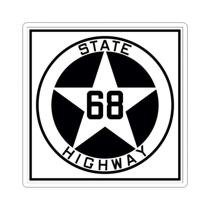 Texas 68 1917 (Texas) (Road Sign) STICKER Vinyl Kiss-Cut Decal 4 Inch White - The Sticker Space