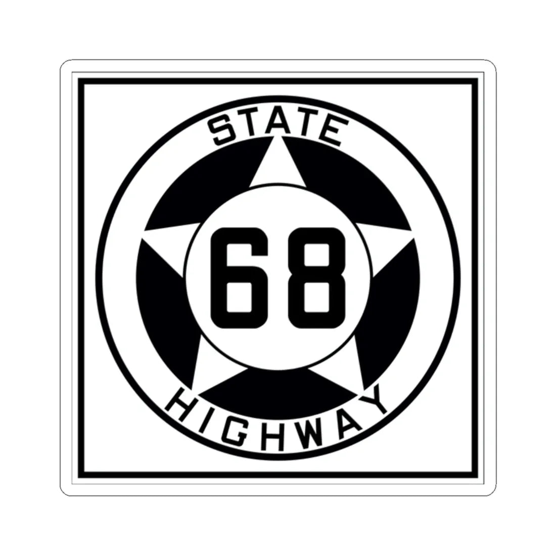 Texas 68 1935 (Texas) (Road Sign) STICKER Vinyl Kiss-Cut Decal 2 Inch White - The Sticker Space