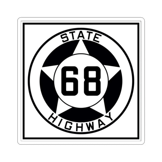 Texas 68 1935 (Texas) (Road Sign) STICKER Vinyl Kiss-Cut Decal 2 Inch White - The Sticker Space