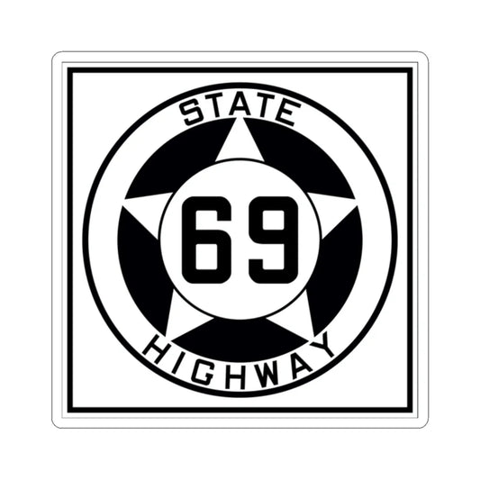 Texas 69 1935 (Texas) (Road Sign) STICKER Vinyl Kiss-Cut Decal 2 Inch White - The Sticker Space