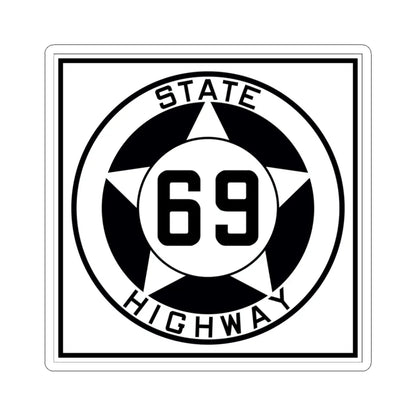 Texas 69 1935 (Texas) (Road Sign) STICKER Vinyl Kiss-Cut Decal 3 Inch White - The Sticker Space