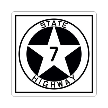 Texas 7 1917 (Texas) (Road Sign) STICKER Vinyl Kiss-Cut Decal 3 Inch White - The Sticker Space