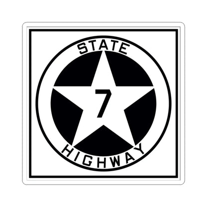 Texas 7 1917 (Texas) (Road Sign) STICKER Vinyl Kiss-Cut Decal 4 Inch White - The Sticker Space