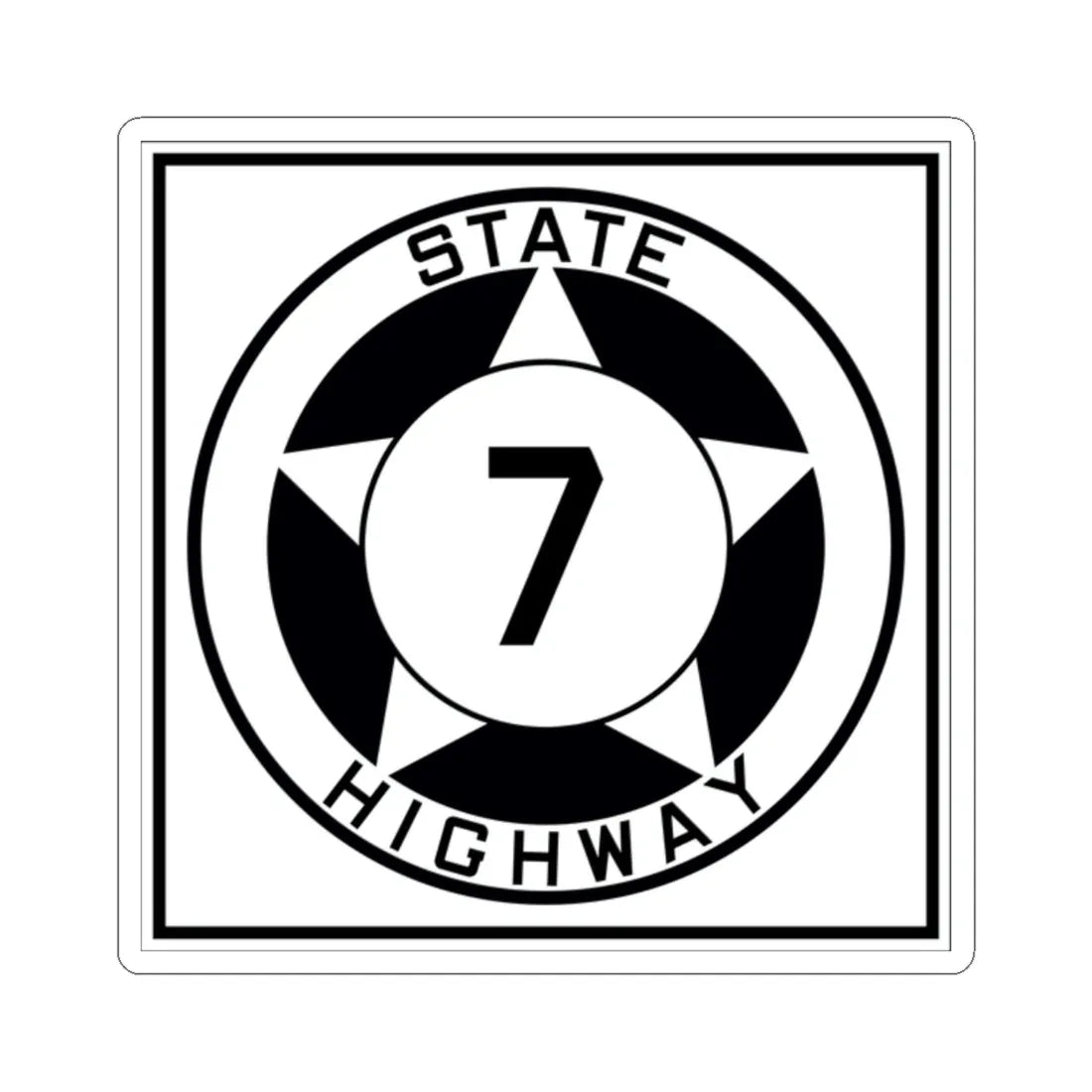Texas 7 1935 (Texas) (Road Sign) STICKER Vinyl Kiss-Cut Decal 2 Inch White - The Sticker Space