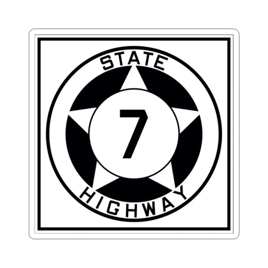 Texas 7 1935 (Texas) (Road Sign) STICKER Vinyl Kiss-Cut Decal 2 Inch White - The Sticker Space