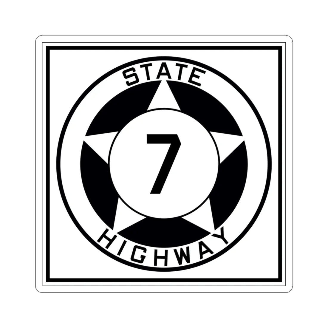 Texas 7 1935 (Texas) (Road Sign) STICKER Vinyl Kiss-Cut Decal 4 Inch White - The Sticker Space