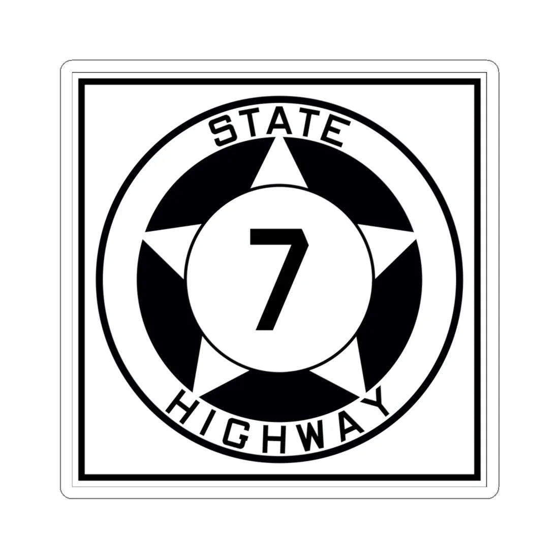Texas 7 1935 (Texas) (Road Sign) STICKER Vinyl Kiss-Cut Decal 6 Inch White - The Sticker Space
