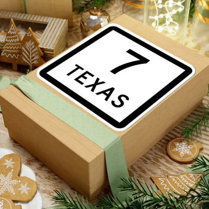 Texas 7 (Texas) (Road Sign) STICKER Vinyl Kiss-Cut Decal - The Sticker Space