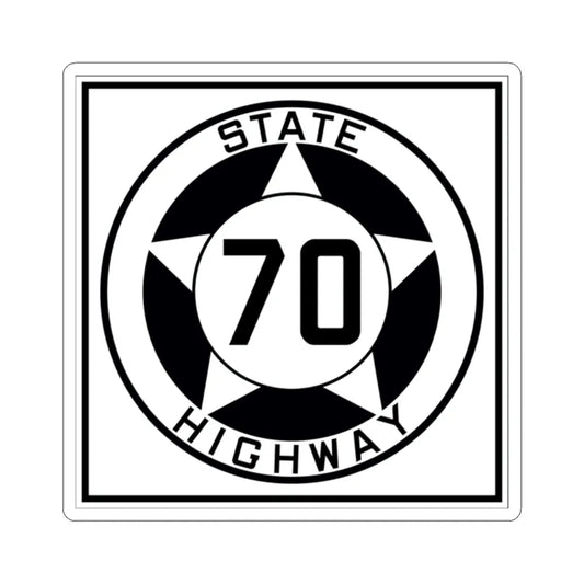 Texas 70 1935 (Texas) (Road Sign) STICKER Vinyl Kiss-Cut Decal 2 Inch White - The Sticker Space