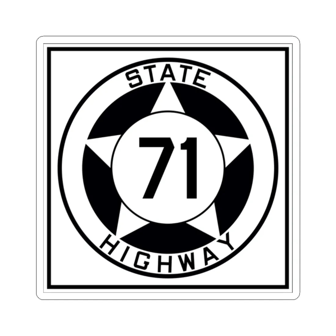 Texas 71 1935 (Texas) (Road Sign) STICKER Vinyl Kiss-Cut Decal 2 Inch White - The Sticker Space