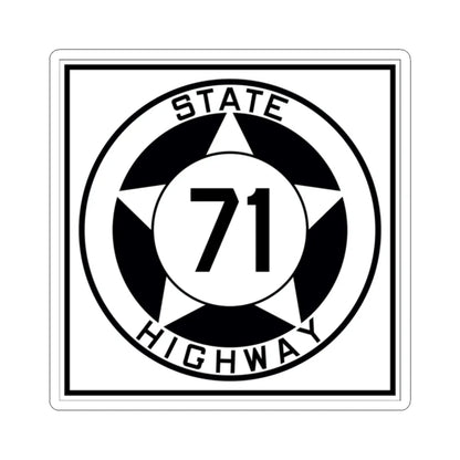 Texas 71 1935 (Texas) (Road Sign) STICKER Vinyl Kiss-Cut Decal 2 Inch White - The Sticker Space