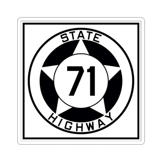 Texas 71 1935 (Texas) (Road Sign) STICKER Vinyl Kiss-Cut Decal 2 Inch White - The Sticker Space