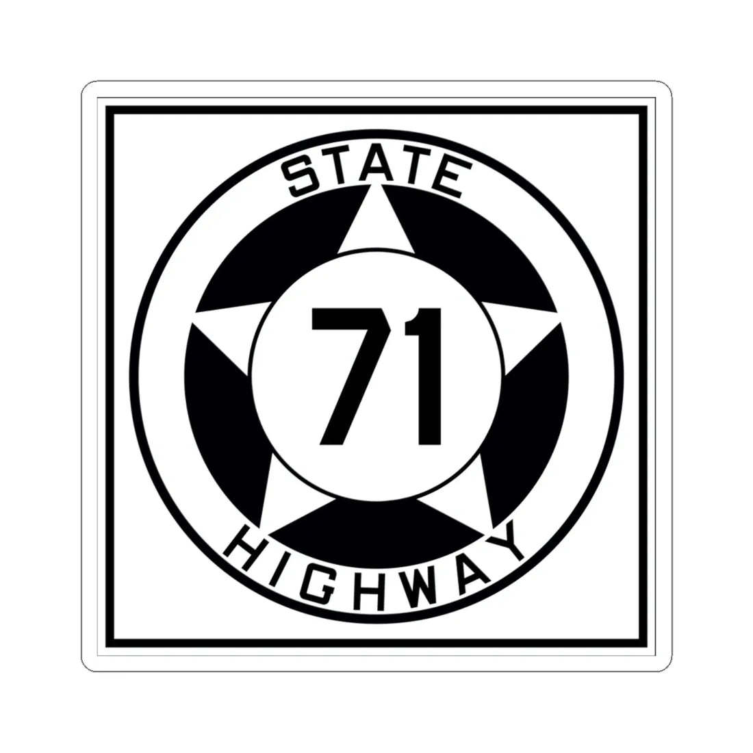 Texas 71 1935 (Texas) (Road Sign) STICKER Vinyl Kiss-Cut Decal 4 Inch White - The Sticker Space