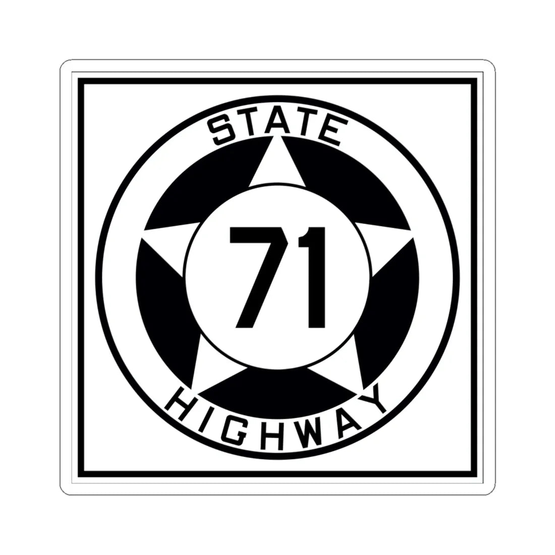Texas 71 1935 (Texas) (Road Sign) STICKER Vinyl Kiss-Cut Decal 6 Inch White - The Sticker Space