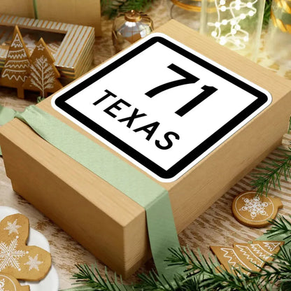 Texas 71 (Texas) (Road Sign) STICKER Vinyl Kiss-Cut Decal - The Sticker Space