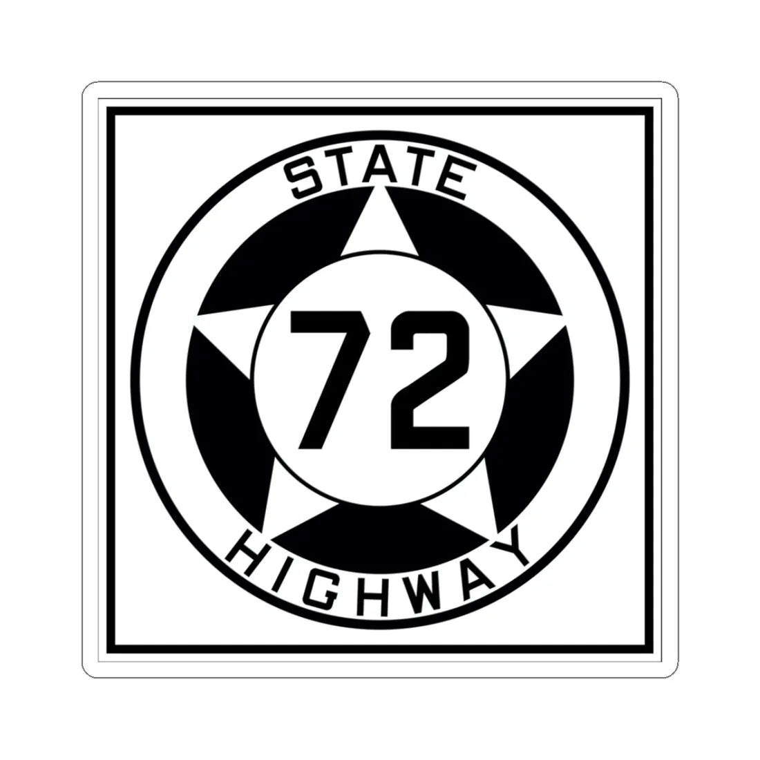 Texas 72 1935 (Texas) (Road Sign) STICKER Vinyl Kiss-Cut Decal 3 Inch White - The Sticker Space