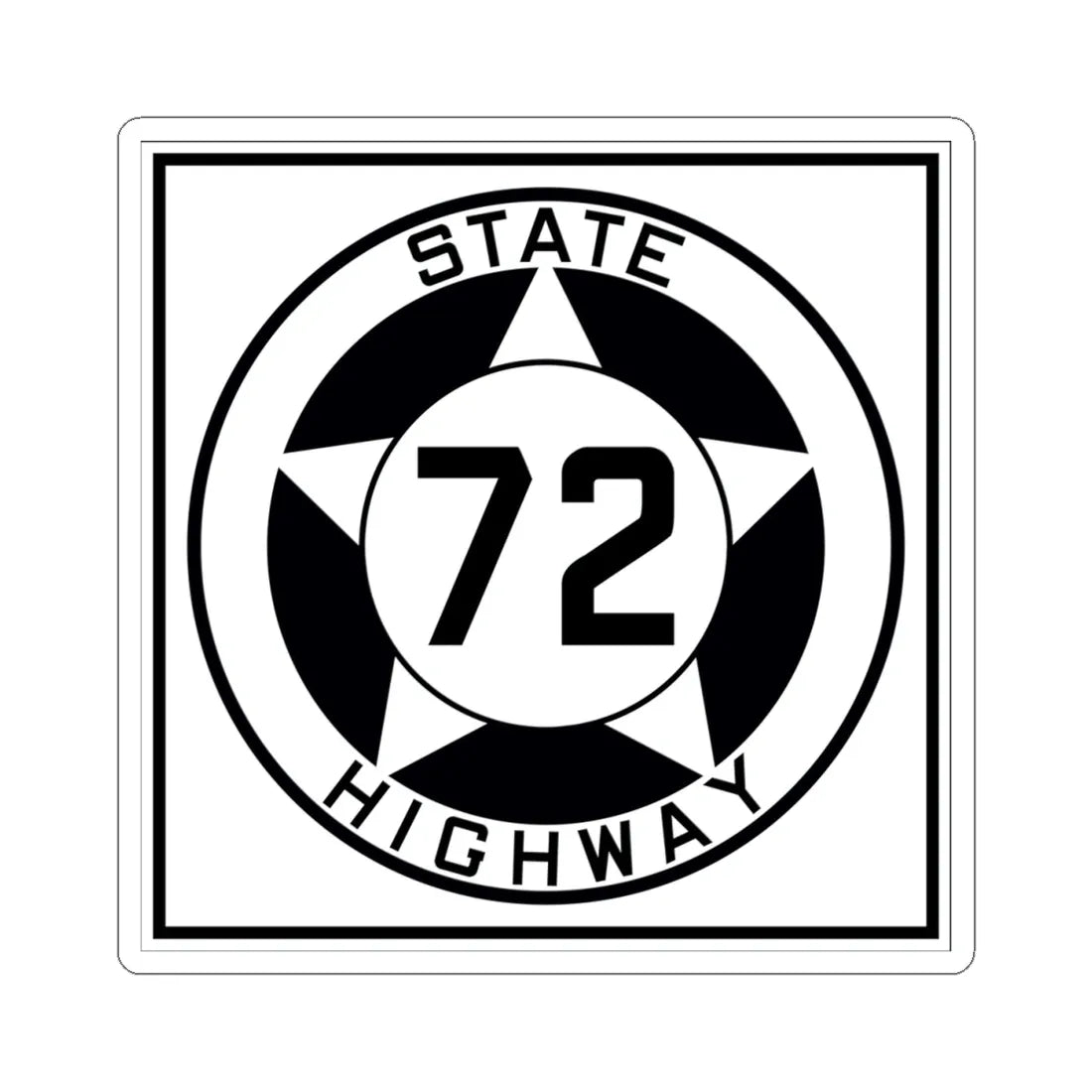 Texas 72 1935 (Texas) (Road Sign) STICKER Vinyl Kiss-Cut Decal 4 Inch White - The Sticker Space