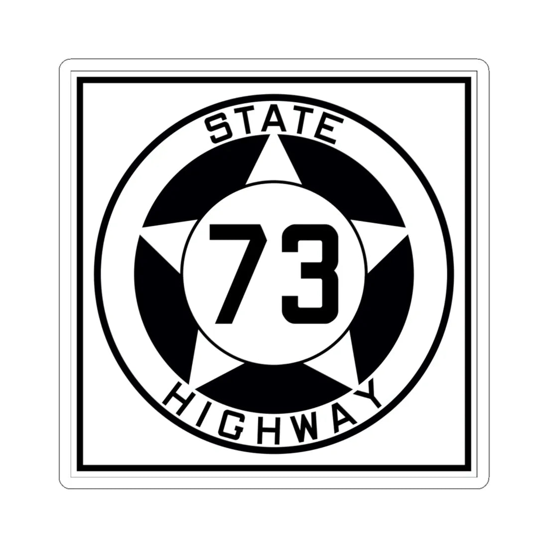 Texas 73 1935 (Texas) (Road Sign) STICKER Vinyl Kiss-Cut Decal 6 Inch White - The Sticker Space