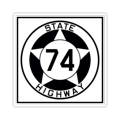 Texas 74 1935 (Texas) (Road Sign) STICKER Vinyl Kiss-Cut Decal 3 Inch White - The Sticker Space