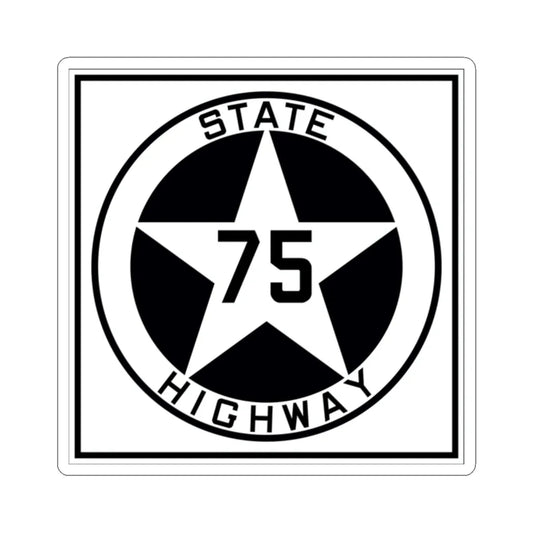 Texas 75 1917 (Texas) (Road Sign) STICKER Vinyl Kiss-Cut Decal 2 Inch White - The Sticker Space