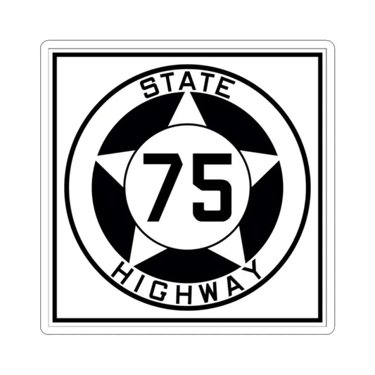 Texas 75 1935 (Texas) (Road Sign) STICKER Vinyl Kiss-Cut Decal 2 Inch White - The Sticker Space