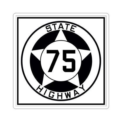 Texas 75 1935 (Texas) (Road Sign) STICKER Vinyl Kiss-Cut Decal 3 Inch White - The Sticker Space