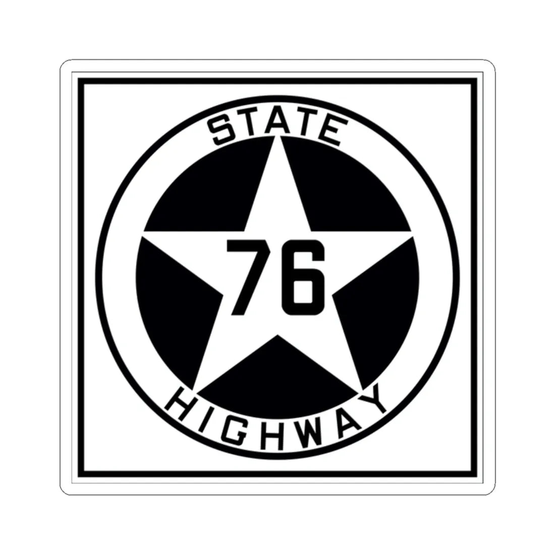 Texas 76 1917 (Texas) (Road Sign) STICKER Vinyl Kiss-Cut Decal 2 Inch White - The Sticker Space