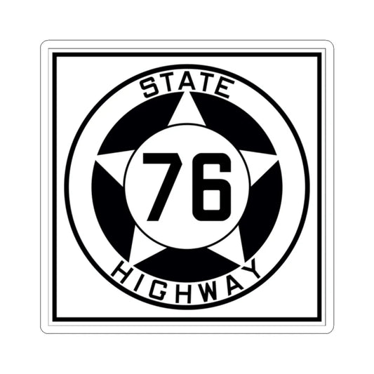 Texas 76 1935 (Texas) (Road Sign) STICKER Vinyl Kiss-Cut Decal 2 Inch White - The Sticker Space