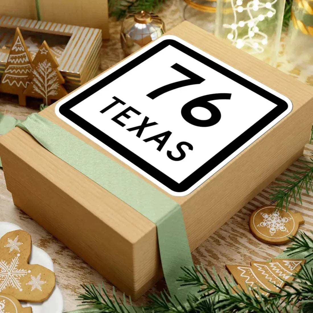 Texas 76 (Texas) (Road Sign) STICKER Vinyl Kiss-Cut Decal - The Sticker Space