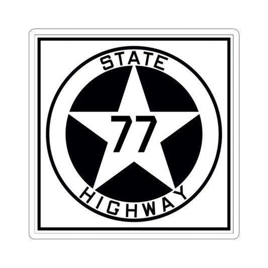 Texas 77 1917 (Texas) (Road Sign) STICKER Vinyl Kiss-Cut Decal 2 Inch White - The Sticker Space