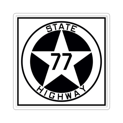 Texas 77 1917 (Texas) (Road Sign) STICKER Vinyl Kiss-Cut Decal 3 Inch White - The Sticker Space