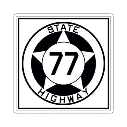 Texas 77 1935 (Texas) (Road Sign) STICKER Vinyl Kiss-Cut Decal 2 Inch White - The Sticker Space